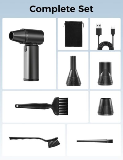 Compressed Air Duster-180000RPM Electric Air Duster Rechargeable Brushless Motor, Stepless Speed/3-Gear Adjustable Mini Blower Cordless with LED Light, Dust Blower for Computer, House, Outdoor, Car - Image 9