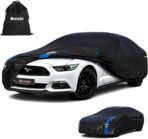 Car Cover Waterproof All Weather for Automobiles, Full Exterior Covers for Sedan & Coupe (186-193 inch) Universal Fit for Ford Mustang, Chevy Camaro Corvette etc. Rain Sun Snow Protection.