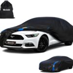 Car Cover Waterproof All Weather for Automobiles, Full Exterior Covers for Sedan & Coupe (186-193 inch) Universal Fit for Ford Mustang, Chevy Camaro Corvette etc. Rain Sun Snow Protection.