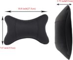 Car Neck Pillows Both Side Pu Leather 2pieces Pack Headrest Fit for Most Cars Filled Fiber Universal Car Pillow (Black) - Image 5