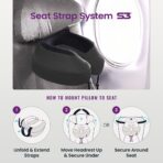 Cabeau Evolution S3 Travel Pillow - Memory Foam Neck Pillow for Airplane and Long Flights with Seat Straps for Head and Neck Support, 360 Degree Support (Steel Grey) - Image 2