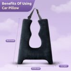 Car Pillow for Kids Travel Pillow with Adjustable Strap,Children Neck Pillow for Car Headrest to Support Head and Body Road Trip Essentials (Dark Black) - Image 3
