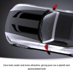 Car Hood Decal Sticker, Automotive Side Body Stripe Graphics Racing Bumper Sticker, Universal Vehicle Skirt Roof Bonnet Vinyl Decal Exterior Decoration, Car Accessories (Black) - Image 5