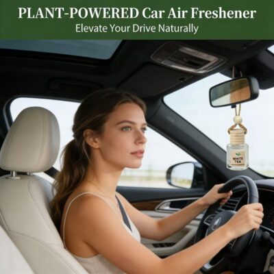 Essential Oil Car Air Freshener 2-Pack, Hanging Auto Diffuser for Rearview Mirror, Clean & Fresh Aesthetic Interior Decor Accessories (Bamboo Rain & White Tea) Inspired by Westin Hotel - Image 4