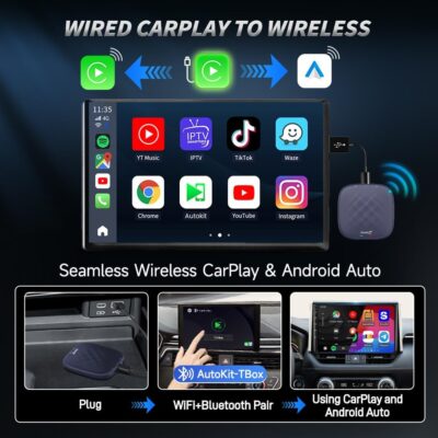 CarlinKit CarPlay Ai Box Magic Box Android 13.0 System Wireless CarPlay Adapter Android Auto Support Netflix YouTube Google GPS+Glonass 4GNetwork.for iPhone & Android Phone,Wired to Wireless,8GB+128GB - Image 4