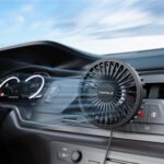 TriPole Car Fan USB Powered - Powerful 3 Speed, Portable Cooling Clip Fan for Car Vent, Quiet Brushless Motor, 360 Degree Rotatable, Air Circulation for Vehicle, Van, Truck, SUV, RV