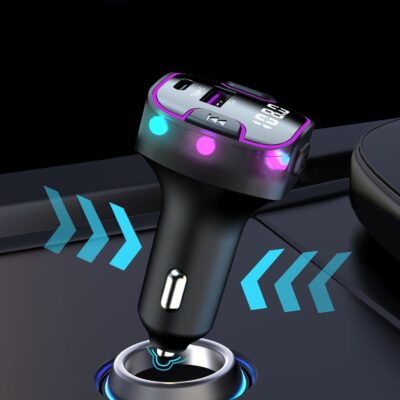 Bluetooth 5.3 Car Adapter, PD &QC3.0 Fast Charging FM Radio Transmitter for Car, Radio Bluetooth Receiver, Hands-Free Calling, U Disk & Colorful Light - Image 6