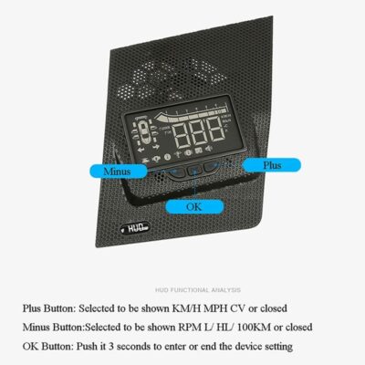 HIGH FLYING for Toyota RAV4 2019-2023 Car Accessories Head Up Display HUD Electronic Digital Device ABS Black A Set (Not fit Prime Version) - Image 4