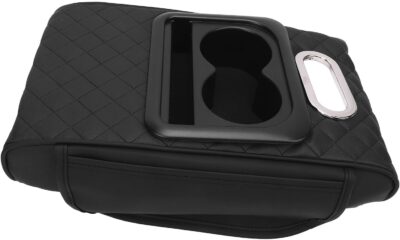 Car Center Console Armrest Pillow, PU Leather Memory Foam, 13.4in x 8.3in x 3in - Comfortable Driving, Non Slip Design, Fits SUVs Trucks Cars - Image 6