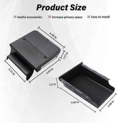 JKCOVER Front Under Seat Tray and Armrest Hidden Box Storage Organizer Compatible with Jeep Wrangler JL/JLU 2018-2022 2023 2024 2025 and Jeep Gladiator JT Truck 2020-2025 Accessories （Patented Design） - Image 7