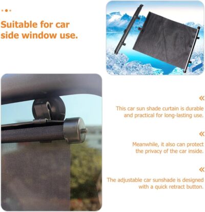 2pcs Car Window Curtains Sunshade 40x45cm Side Window Covers UV Protection for Safety and Heat Blocking Sunshade for Vehicle Interior - Image 3