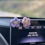 Crochet Flowers Dashboard Decorations, 6Pcs Cute Car Accessories for Women Interior Aesthetic, Handmade Knit Flowers Home Decor - Image 5