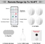 4PCS Wireless Car LED Lights with Remote Control, 16 Colors Interior Car Led Puck Lights, Rechargeable Ambient Lighting Kit with Dimmer & Timer, Inside Night Lamp for Vehicle Home Decoration - Image 7