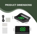 1 PC Car Heads Up Display, Universal High Definition Windshield Speedometer Projector, Car HUD Digital Speedometer, for Most Cars, Trucks, SUVs (Green #2) - Image 2