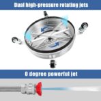 JANZ 16" Pressure Washer Surface Cleaner with 4 Wheels, Stainless Steel Housing, 1/4" Quick Plug, 2 Extension Wand Attachments, 2 Replacement Nozzles and 3 Spray Nozzles, 4000 PSI - Image 4