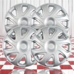 Set of 4 14" Push-on Silver Hubcaps for Toyota Corolla 2000-2002