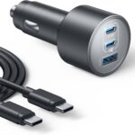 Anker iPhone 17 USB-C Car Charger, 167.5W Max 3-Port Ultra-Compact Type-C Fast Car Charger for MacBook Pro/Air, iPhone 17/16/15 Series, Samsung S24/S23, iPad Pro, AirPods and More