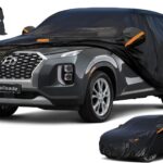Kayme 7 Layers SUV Car Cover Custom Fit for Hyundai Palisade (2019-2025) Waterproof All Weather for Automobiles, Outdoor Full Cover Rain Sun UV Protection.Black