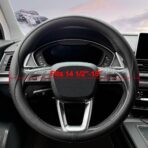 Leather Steering Wheel Cover， with Anti-Slip Stripe Design - Enhanced Grip, Fashion Style, Safe, Non-Slip, Breathable. Upgrade car Interior，Black - Image 2
