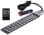 48 LED RGB Car Interior Lights Kit – 4PCS Footwell Strips with Music Sync & Remote | 12V Plug & Play Ambient Lighting for Cars, Trucks, SUVs