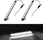 2PCS 9 LED Daytime Running Strip Lights, Bright 12V Car DRL Strip Light Kit, Flexible Spot Light Fog Lamp, Waterproof Vehicle Clearance Light Universal for Truck SUV Car