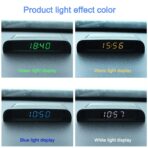 Car Auto Digital Dashboard Clock Small Clocks Solar Powered Stick-On Luminous Time Clock with Temperature LCD Screen Display for Car Interior(Green) - Image 9