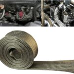 Heat Shield Sleeve Fuel Line Heat Shield Auto Hose Spark Plug Wire Cover Protectors Boots Roll 2500 Degree for Car&Auto Wire Loom Brake Cable (1" IDX10', Titanium)