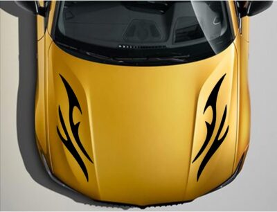 QianBao Style 7 Car Hood Stripe Sticker Car Stickers Modified Stripe Decal Decoration Universal Auto Racing Body Vinyl Sticker for Car Black - Image 3