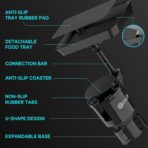 DYLEN Car Cup Holder Tray, Cup Holder Expander Adapter for Car, 9.5” Detachable Car Food Tray Table for Eating, Road Trip Essentials Fits Yeti, Hydro Flask 16-46 oz - Image 2