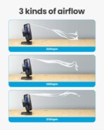 Gaiatop USB Desk Fan, Small But Powerful, Personal Portable Quiet 3 Speeds, Adjustable Mini Table Desktop fan for Cooling Home Office Car Summer Travel Gifts Blue - Image 3