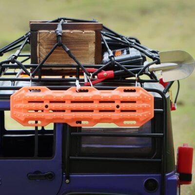 GLOBACT 1/10 RC Crawler Accessories, Storage Box, Wood Box, Luggage Net, Fuel Box, Shovel, Fire Extinguisher, Recovery Board for RC 1/10 Crawler Traxxas TRX4 Axial SCX10 Redcat (Black) - Image 6