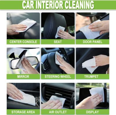 Air Jungles All Purpose Cleaning Wipes 70 Count, Bleach Free Extra Large 8" x 10" Heavy Duty for Car Interior, Kitchen, Bathroom, Countertop, Office, Tools - Non-Toxic Safe for Multi-Surface - Image 3