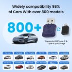 CarlinKit Mini Ultra 2-in-1 Wireless Android Auto for Android 11+ & Wireless CarPlay Adapter for iOS 10+, USB-C/A, Plug & Play, Low Latency, Mini USB Design for OEM Cars, Dark Blue - Image 9