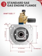 WOJET Triplex Plunger Pressure Washer Pump, 4400PSI 4.0GPM, 1" Shaft, Self-Priming, Horizontal Replacement Pump Kit for Honda GX270 GX340, Dewalt 4000/4200PSI, Simpson PS60869, Generac 9-15HP Engines - Image 8