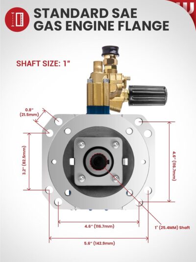 WOJET Triplex Plunger Pressure Washer Pump, 4400PSI 4.0GPM, 1" Shaft, Self-Priming, Horizontal Replacement Pump Kit for Honda GX270 GX340, Dewalt 4000/4200PSI, Simpson PS60869, Generac 9-15HP Engines - Image 8