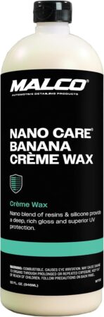 Malco Nano Care Banana Creme Wax - Deep Gloss Shine and Long-Lasting UV Protection/For Automotive, Marine and Industrial Finishes / 32 oz. (197732)