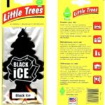 Little Trees Car Air Freshener | Hanging Paper Tree for Home or Car | Black Ice | 3 Pack