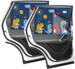 Car Window Shades, Magnetic Double Layer Window Screen for Baby Protection, UV Protection Privacy Blackout/Half Shade Car Window Covers, Auto Sun Shade Curtains Accessories (Blue)