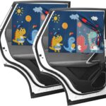 Car Window Shades, Magnetic Double Layer Window Screen for Baby Protection, UV Protection Privacy Blackout/Half Shade Car Window Covers, Auto Sun Shade Curtains Accessories (Blue)