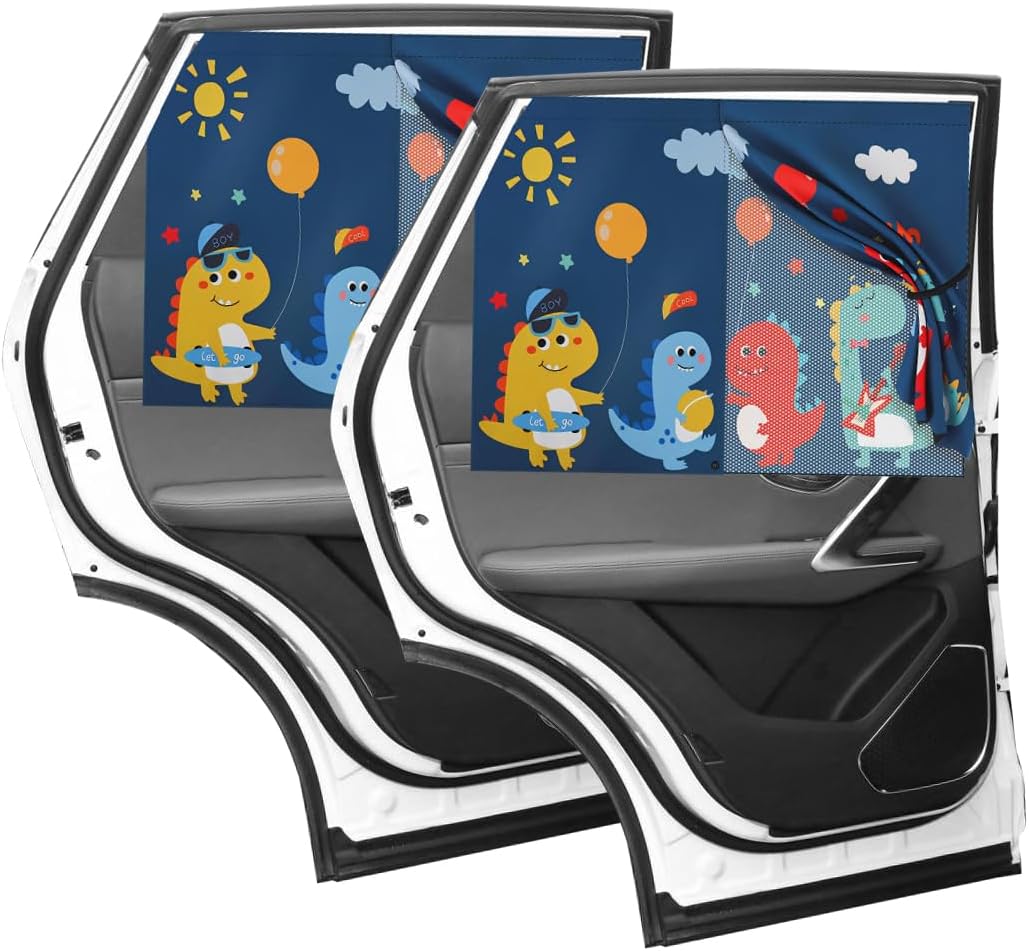 61HSjiqUML._AC_SL1200_.jpg Car Window Shades, Magnetic Double Layer Window Screen for Baby Protection, UV Protection Privacy Blackout/Half Shade Car Window Covers, Auto Sun Shade Curtains Accessories (Blue) - Image 1