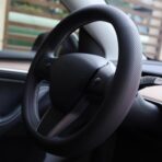 XHRING Car Steering Wheel Cover for Tesla Model 3/Y 2016-2025 2026 Juniper/Highland Accessories, Premium Leather Steering Wheel Protector with Anti-Slip Lining for Model 3/Y, Black - Image 5