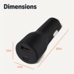 Amazon Basics Fast-Charging Car Charger, Dual-Port, 1 USBC+1 USB-A, 48W, Black - Image 5