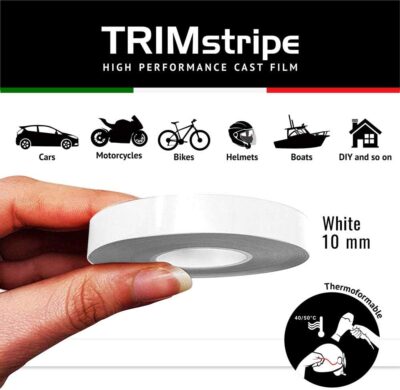 4R Quattroerre.it 10494 Trim Stripes Adhesive Strips for Cars, White, 10 mm x 10 mt - Image 2