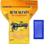 Professional New Car Scent Air Freshener Pads – Long-Lasting Odor Eliminators for Cars, Homes, and Offices – 60 Heavy-Duty Pads for Musty Smells