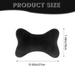 Car Headrest Pillow, Soft & Comfortable Memory Foam Car Neck Pillow for Driving Fatigue Relieve, Universal Cars Head Rest Pillows with Adjustable Strap, Car Interlor Accessorles (Black) - Image 3