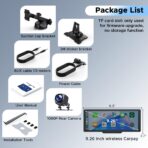 9.26'' Carplay Screen for Car with 2.5K Dash Cam and 1080P Backup Camera Portable Wireless Android Auto Screen GPS Navigation Mirror Link Voice Control Hands-Free for iOS 11+ Android 11+ - Image 8