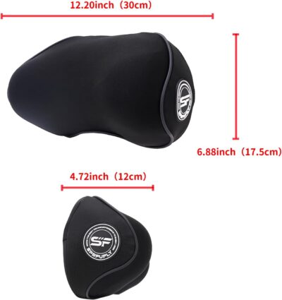 2 Pack - Car Headrest Pillow for Neck Support, 100% Memory Foam Car Neck Pillow with Sleep Mask - Universal Fit Head Rest Travel Pillow Car Pillow for Pain Relief While Driving(Contains 2 Eye Masks) - Image 2