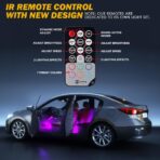 Xprite RGB LED Car Interior Bluetooth USB Light Strip, w/Wireless Remote and APP Control,4 PCS Under Dash Footwell Ambient Lights Kits, DIY Music Mode Universal for Vehicle Internal, SUV, Trucks - Image 4