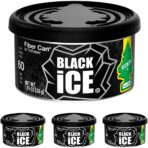 LITTLE TREES Car Air Freshener | Fiber Can Provides Long Lasting Scent for Auto or Home | Recycled Fiber | Black Ice, 4 Air Fresheners - Image 2