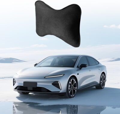 Car Headrest Pillow, Suede Soft Comfortable Breathable Vehicle Seat Neck Support Cushion with Adjustable Strap, Ergonomic Design Auto Head Rest Pad, Universal for Sedan RV Truck (Black) - Image 6